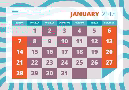 Printable Calendar 2018 vector