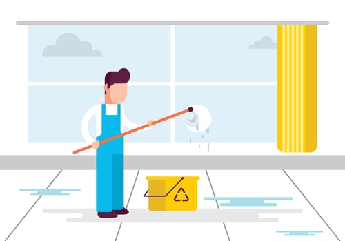 Male Professional Cleaning Staff vector