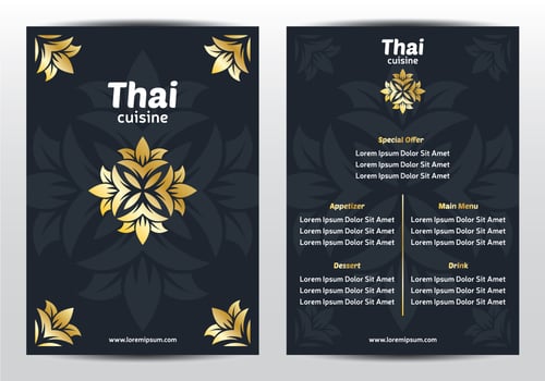 Elegant Thai Menu Template vector
