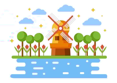 Netherlands Tulip Vector