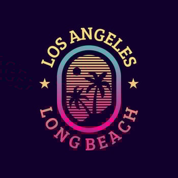 Vintage Los Angeles, Neon Colors vector