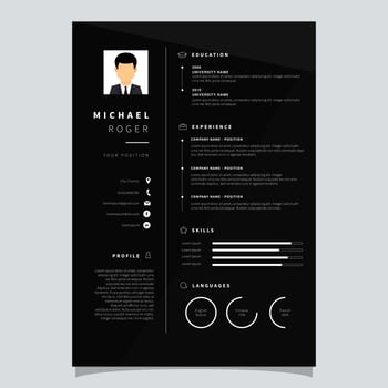 Corporate Resume Template Vector