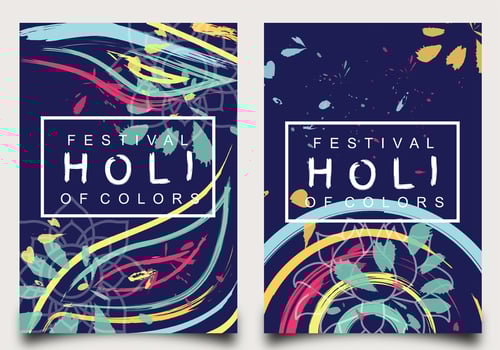 Holi Festival of Colors Poster Design vector