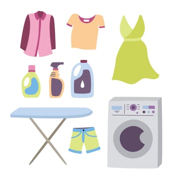 Washing Machine and Laundry Vector