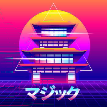 Magic Shrine Vaporwave Vector