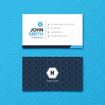 Blue Geometric Graphic Design Business Card vector