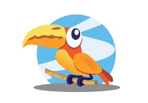 Cute Parrot Vector