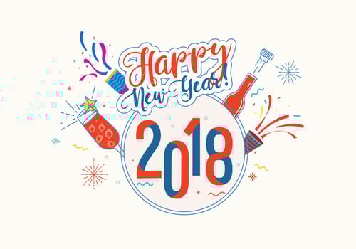 Happy New Year 2018 Background Vector