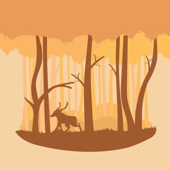 Warm Colour Abstract Forest Illustration vector