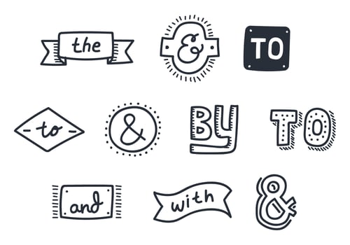 Ampersand Vintage Doodle vector