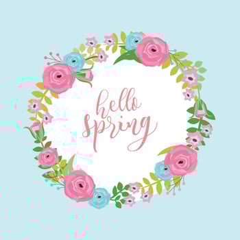 Floral Spring Wreath Vector