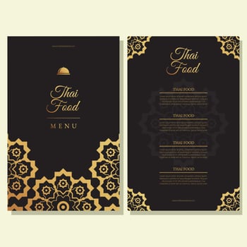 Thai food restaurant menu template vector