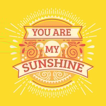 You are My Sunshine.Inspirational Quote.Hand Drawn Illustration with Hand Lettering vector