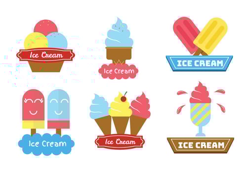 Ice Cream Shop Logo Vector Pack