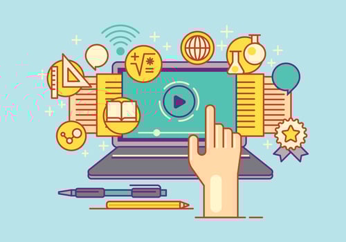 Set of Flat Design Vector Illustration Concepts for E-learning and Education