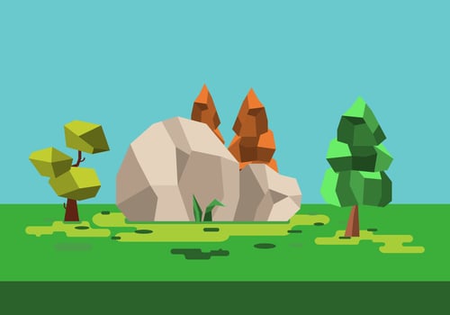 Simple Low Poly Forest Vector