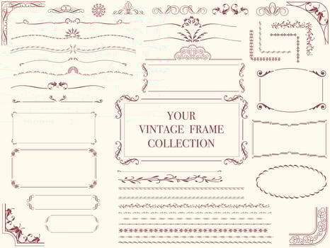A set of assorted vintage frames. vector
