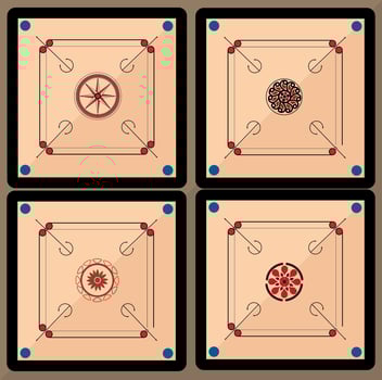 Carrom Board Vector Pack