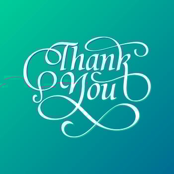 Decorative Thank You Typography Free Vector