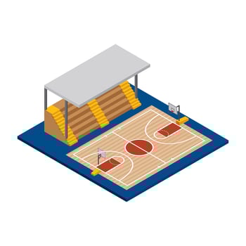 Basketball Court Isometric Vector