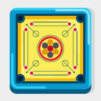 Flat Carrom Board Game vector