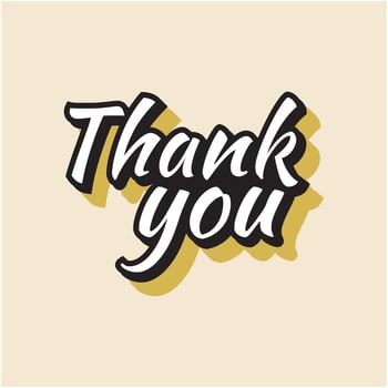 Vintage Thank You Lettering Design vector