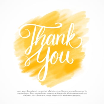 Thank You Lettering Vector