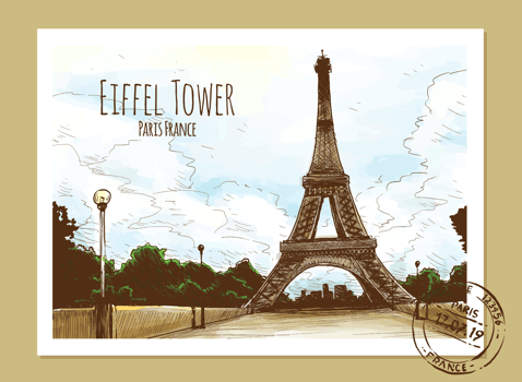 Postcards of The World vector