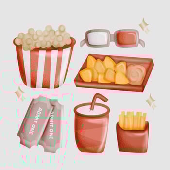 Vector Hand Drawn Movie Night Essentials