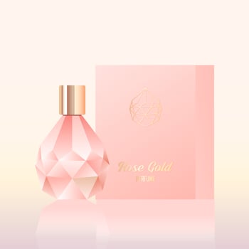 Rosegold Diamond Perfume Vector