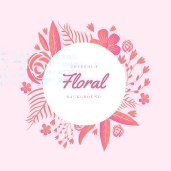 Rosegold Floral Background vector