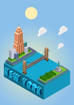 Isometric New York vector