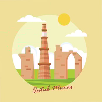 Qutub Minar Illustration Vector