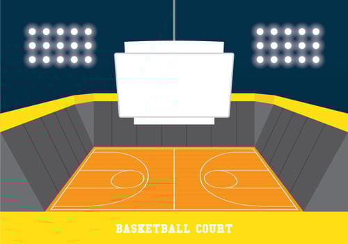 Jumbotron On Basketball Court vector