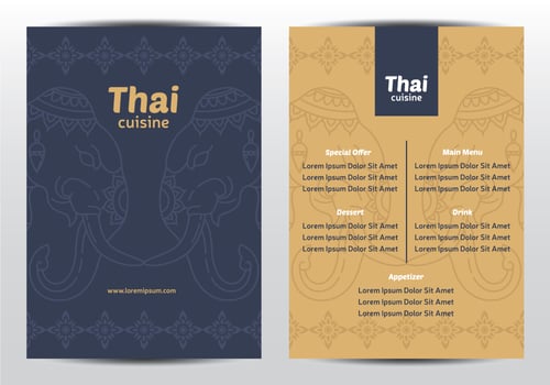 Thai Elephant Ornament Menu vector