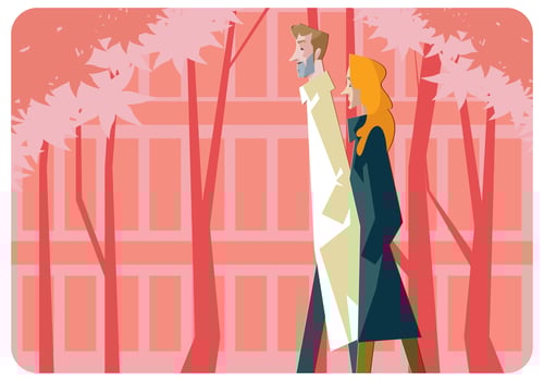 Springtime Couple Vector