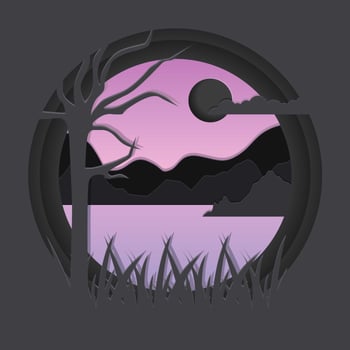 Paper Art Landscape illustration vector