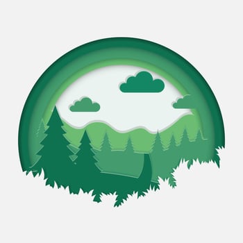 Green Paper Art Landscape Illustration vector
