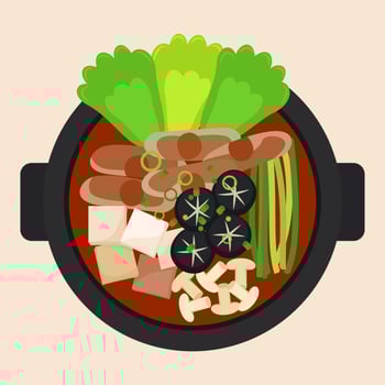 Delicious Hot Pot and Ingredient Vectors
