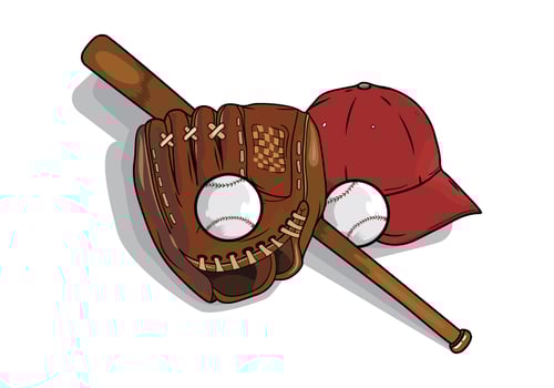 Softball elements vector