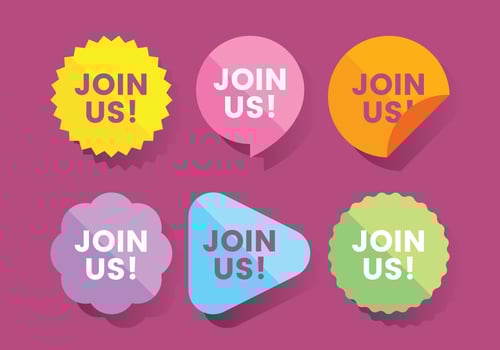 Join Us Website Sticker Vector