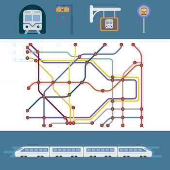 Flat Tube Map Background vector