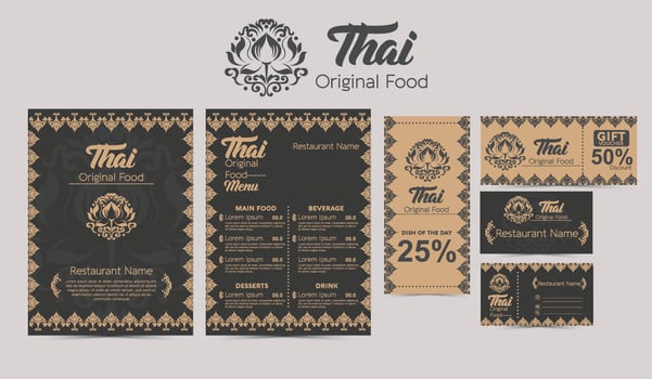 Thai Menu Template Vector