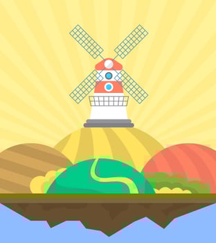 Flat Windmill Design vector