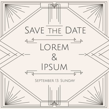 Art Deco Save The Date Vector 