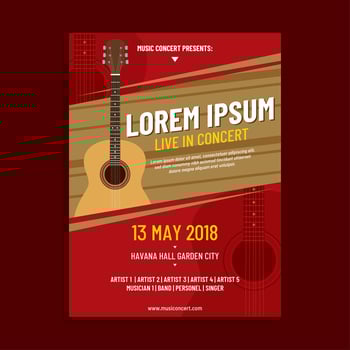 Acoustic Concert Poster Template Vector