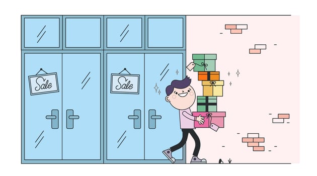 Gifts Shopping Vector