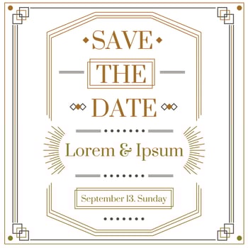 Art Deco Save The Date Vector 