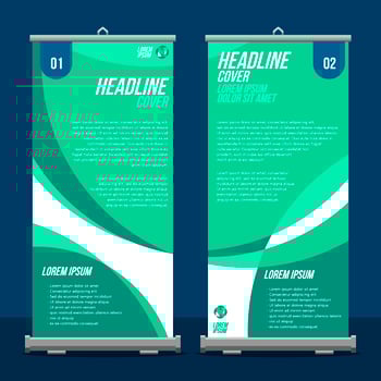 Roll Up Banner Display Mockup Vector