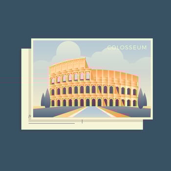 Colosseum Italy Postcard Vector
